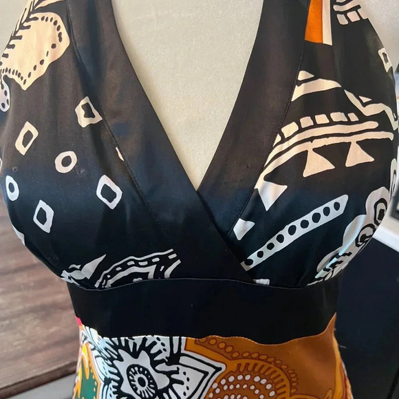 Cache Black and Orange Patterned Midi Dress - Picture 4 of 11